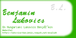 benjamin lukovics business card